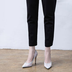 Glitter Lace Mesh Heels For Petite Feet Ladies GS379