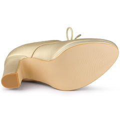 Gold Retro Platform Booty Heels