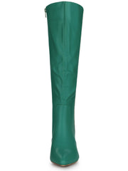 Green Destiny Black Zipper Knee High Boots