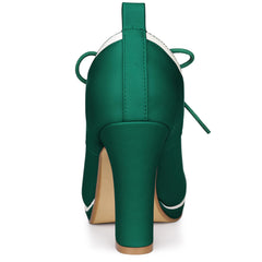 Retro Platform Booty Lace Up Vintage Style Heels