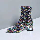 Liosa Colorful Sequin Ankle Boots