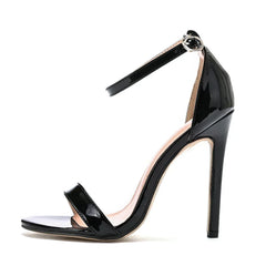 Sexy Black Women Dress Sandals Fashion 11CM Spike High Heel Lady Party Shoes Plus Big Size 10 45 47