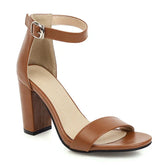 Ankle Straps Women's Sandals Summer Shoes Elegant Peep Toe Block High Heels Sandals Girls Party Shoes Large Size 45 Flip Flops