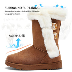 Hickory Suede Fashionable Winter Fur Lined Snow Boots