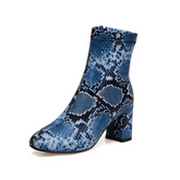 Kayeli Snake Print Ankle Boots