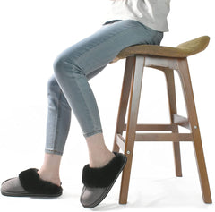 Black Fluffy Memory Foam Non-Slip Winter House Slippers