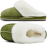 Fluffy Green Dual Memory Foam Slippers