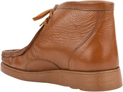 Men's Genuine Leather Caramel Brown Moccasin Style Boots