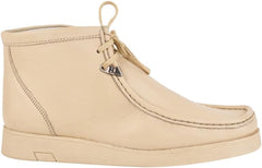 Men's Genuine Leather Beige Moccasin Style Boots
