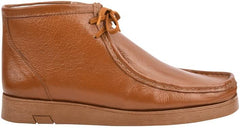 Men's Genuine Leather Caramel Brown Moccasin Style Boots