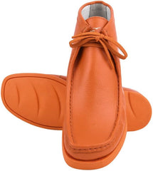 Men's Genuine Leather Orange Moccasin Style Boots