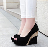 Ladies Small Feet Peep Toe Wedge Shoes SS77