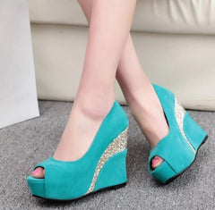 Ladies Small Feet Peep Toe Wedge Shoes SS77