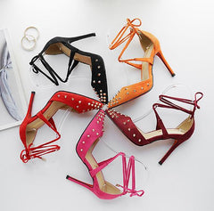 Ladies Small Size Lace Up High Heels Pumps SS85