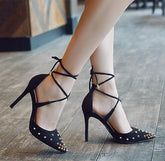 Ladies Small Size Lace Up High Heels Pumps SS85