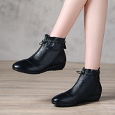 Leather Round Toe Booties GS273