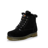 Leather Fur Boots For Small Feet AP108