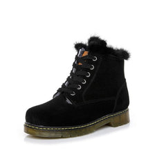 Leather Fur Boots For Small Feet AP108
