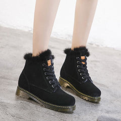 Leather Fur Boots For Small Feet AP108