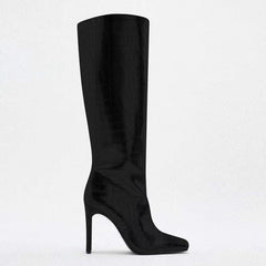 Marlene Croco Metallic Knee High Boots - 3 Colors