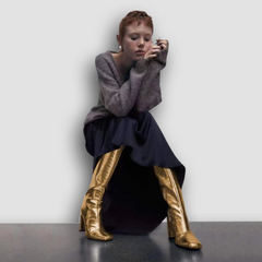 Marlene Croco Metallic Knee High Boots - 3 Colors