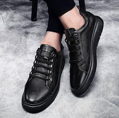 Men's Small Size Lace Up Leather Sneakers MS21