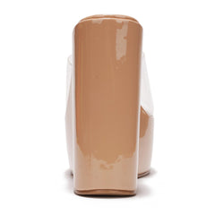 Nude Platform Open Toe Wedge Heels