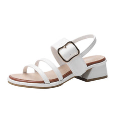 Women's Chunky For Outer Wear Comfortable Summer Strap Heels