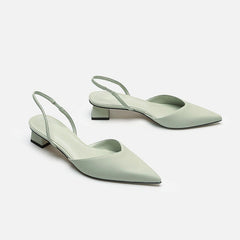 Women's Summer Simple Pointed Square High Stiletto Heels