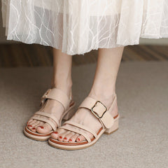 Women's Chunky For Outer Wear Comfortable Summer Strap Heels