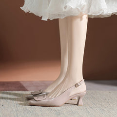 Women's Toe Summer Square Back Open Heels