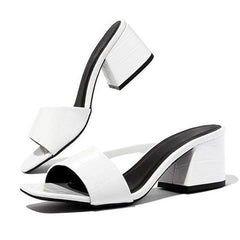 Women's Large Size Thick High Square Heels