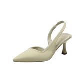 Women's Pointed Toe Buckle French Style With Heels