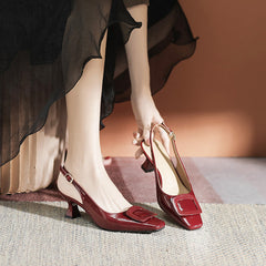Women's Toe Summer Square Back Open Heels