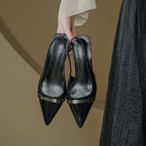 Women's Oversized Low-cut French Style Hollow Toe Heels