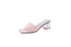 Women's Mom Transparent Summer Outer Wear Half Heels