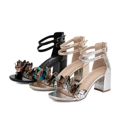 Women's Fashion High Summer Back Zipper Heels