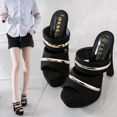 Women's Waterproof Platform Thick Peep Toe Fashion Sandals