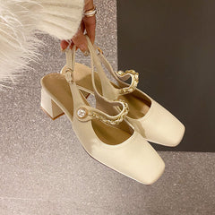 Women's Half Outer Wear Mary Jane Slingback Sandals