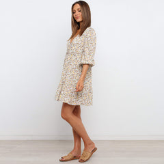 Run Through The Wind Printed Kimono Romper