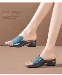 Women's Mid Chunky Summer Soft Outer Wear Heels