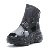 Women's Belt Buckle Roman Elevator First Layer Sandals