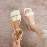 Women's Style Green Wild Fresh Chunky Temperament Sandals