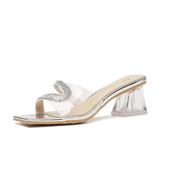 Women's Crystal Outdoor Banquet Transparent Cutout High Heels