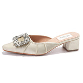 Women's Summer Square Toe Closed Low-cut Chunky Half Heels