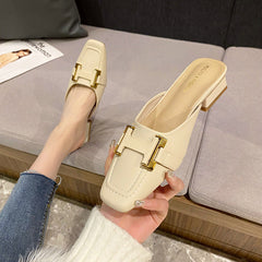 Women's Toe Half Outer Wear Summer Muler Heels