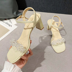 Women's High Summer Chunky All-matching Strap High-heeled Heels