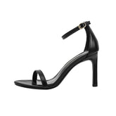 Women's Summer Black Strip Stiletto Sexy Niche Fairy Heels