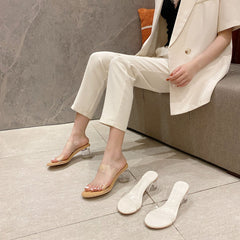 Women's Transparent Summer Crystal For Outdoor Heels
