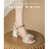 Women's Summer Korean Style Chunky All-match Strap Heels